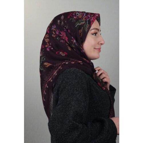 VERTU PATTERNED LINEN FLAMLI SCARF-DESEN-31-RENK-11