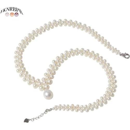 YKNRBPK Womens S925 Pearl Necklace Beautiful fIne Jewelry Sent Girls P0arty Gift