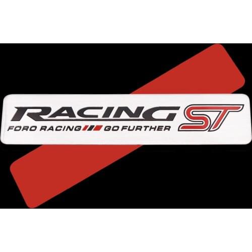 1PCS Car RACING ST Logo 3D Racing Metal Sticker Auto Emblem Badge Decal For ford focus 2 3 kuga fusion Car Styling Accessories