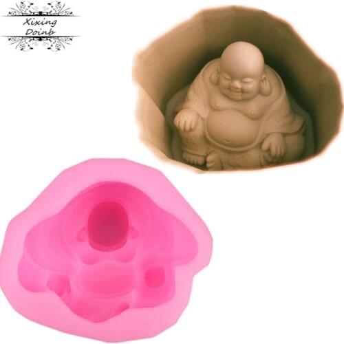 1Pcs 3D Maitreya Buddha shaped silicone soft candy mold cake decorating tool candy chocolate Soft Candy Mold