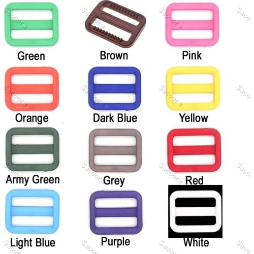 1000pcs/pack 1" Colorful Triglides Adjust Buckle For Dog Collar Harness Backpack Strap Webbing 25mm 12 colors