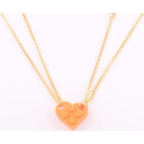 2pcs / set Fashion Best Friends Sweetheart Pendant Necklace Rainbow Colorful Broken Gift Friends Gift