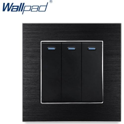 3 Gang Momentary Contact Switch Reset Switches Wallpad Luxury Wall Light Switch Satin Metal Panel