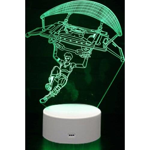 3D illusion Battle Royale Figures Lamp Raven Omega Figurine Lig White Base 3D Night Light 7-Color Timing 16 Color Remote Control