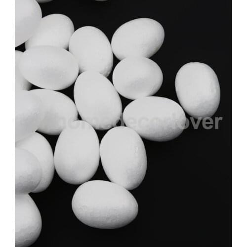 50Pcs White Modelling Craft Polystyrene Foam Eggs 5cm Party Wedding Ornaments Kids Handwork Craft