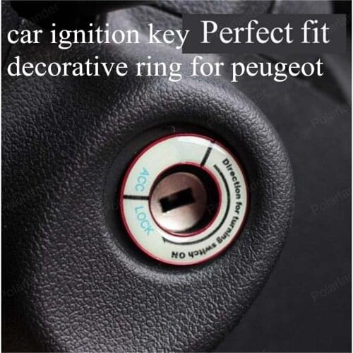 Auto Protection Accessories Car Ignition Key Decoration Ring For P-eugeot Switch Cover Circle Stickers Aluminum Alloy