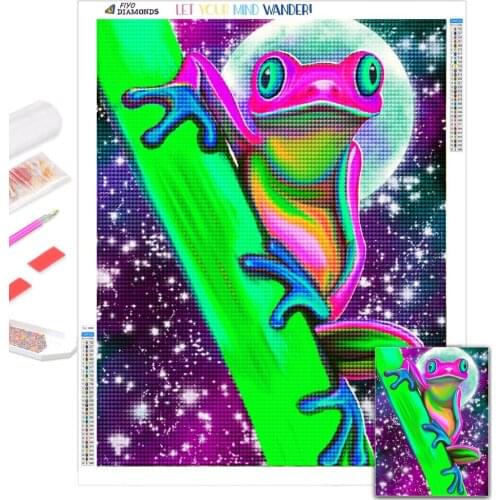 DIY Diamond Painting Frog Cross Stitch 5D Diamond Embroidery Animal Rhinestone Picture of Rhinestones Wall Stickers Home Decor