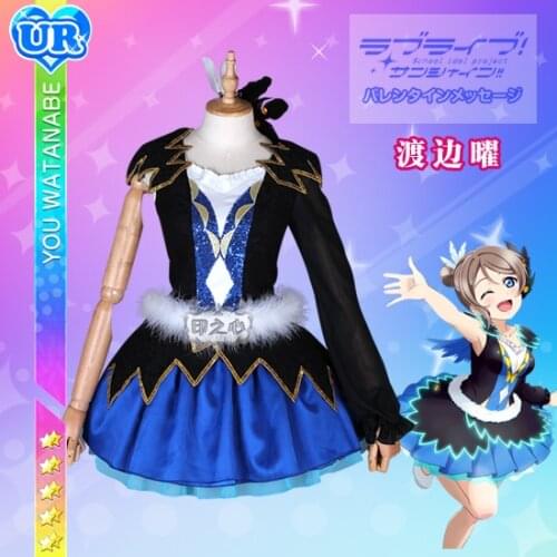 Anime! Lovelive Aqours 2nd Season 12th ED Water Blue New World Watanabe You Lovely Dress Cosplay Costume 2018 New Free Shipping