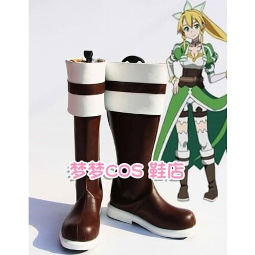 Anime Sword Art Online Leefa Kirigaya Suguha Cosplay Shoes Boots For Adult Women Halloween Party Custom Mad
