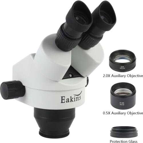 3.5-90X Continuous Zoom Binocular Stereo Microscope Head WF10X/20MM Eyepiece Rubber Eye-guards For Phone PCB Soldering Repair