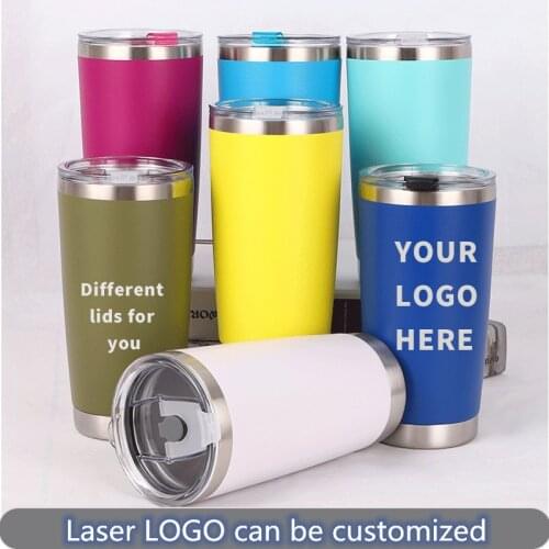 Large capacity vacuum flask 20oz ice bar mugs 304 vacuum portable water cup stainless steel tumbler cold car cups customized