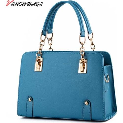 Brand New Handbags PU Leather Luxury Handbags High Quality Women Bags Designer Pure Color Totes Messenger Bags Business Shopping