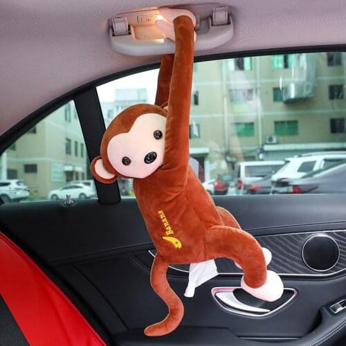 Cartoon Monkey Paper Napkin Tissue Box Home Car Paper Holder Organizer Portable Tissue Box Home Office Car Tissue Boxes