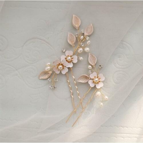 Floralbride Handmade Flower Rhinestones Freshwater Pearls Bridal Hair Pin Wedding Hair Sticker Women Jewelry Hair Accessories