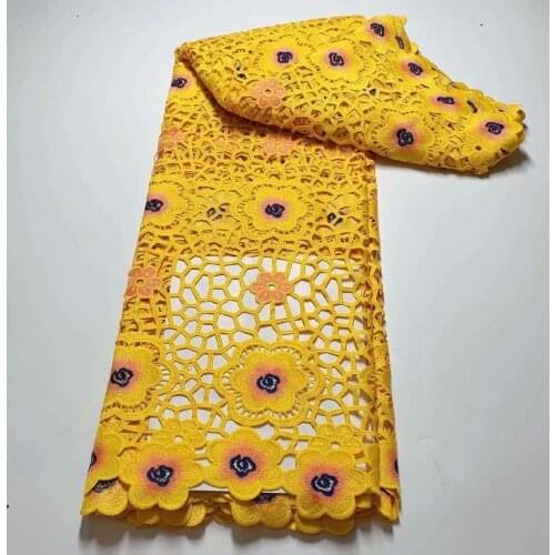 French Guipure Stones Embroidery Lace 5 Yard Cord Lace Fashion Modern Traditional West African Inspire Fabric Nigerian Dress A-8