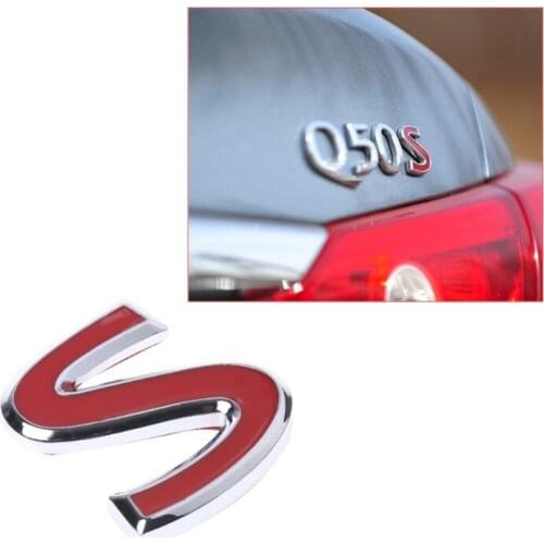 Red S Metal Emblem Badge Sticker for Infiniti Q50 Q50L Q30 Q70