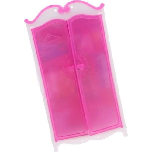 Doll Closet Wardrobe Clothes Cabinet Princess Bedroom Dollhouse Miniature Furniture Pretend Toys for Dolls Accessory