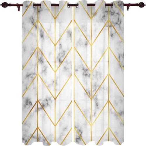 Marble Abstract Geometric Modern Curtains for Living Room Luxury Window Treatments Bedroom Kitchen Curtains Drapes