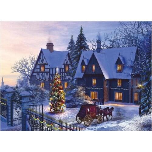 Embroidery Counted Cross Stitch Kits Needlework - Crafts 14 ct DMC Color DIY Arts Handmade Decor - Home for the Holidays