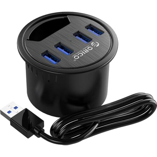 ORICO Desktop Grommet USB 3.0 HUB Type-A Type-C Audio Port Dongle Splitter Multi-Function Power Table Mounting Adapter
