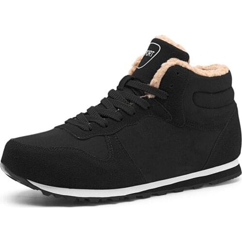 New Winter Fashion Men Shoes Ankle Snow Boots Plush Warm Outdoor Casual Plus Size Black Boot For Mens Comfortable Botines Hombre