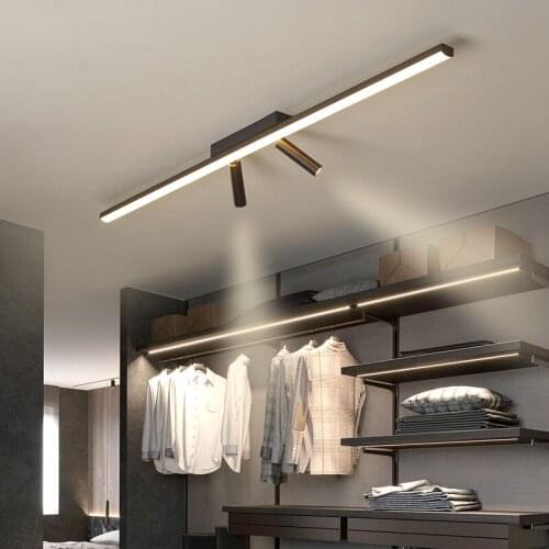 Simple Modern LED Chandeliers For Bedroom Living Room Aisle Corridor Balcony Kitchen Black AC90-260V Ceiling Lighting