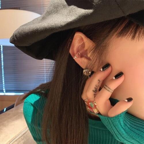 TIMEONLY Luck Love Heart Chinese Characters Clip Earring Simple Festival Gifts Charms Earring for Women Ladies Jewellery Sweet