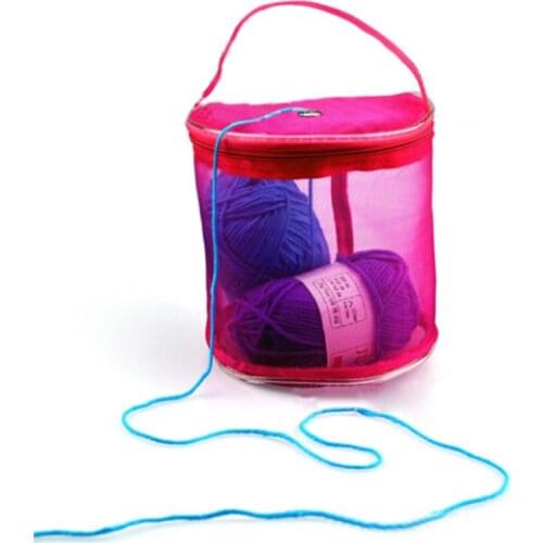 Mesh Sewing Kit Bag DIY Hand Weaving Tools Organizer Hollow DIY Hand Weaving Yarn Bag Crochet Thread Storage Mesh Holder