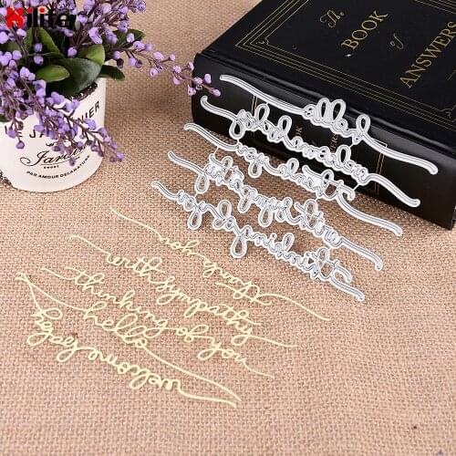 Scrapbooking Creative Words Stencils Die Cuts Album Paper Art Card Embossing Photo Greeting Card Making Dies Metal Cutting Dies