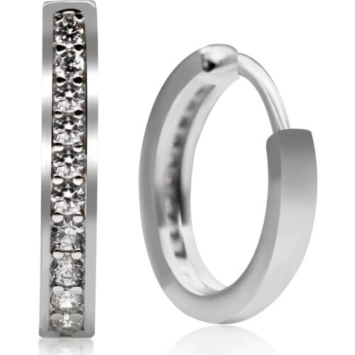 Dazzling AAA CZ Stone Hoop Earrings 925 Sterling Silver Earrings For Women Thai Silver Handmade Earrings Wedding Jewelry