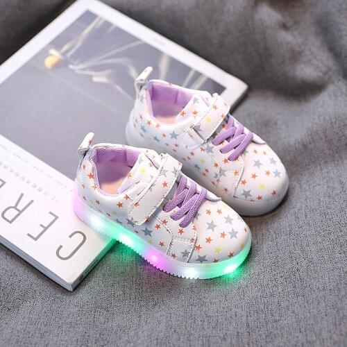 2021 Size 21-30 Glowing Sneakers Toddler Girl Kids Led Shoes Waterproof Lightweight Light Up Shoes for Boys Luminous Sneakers