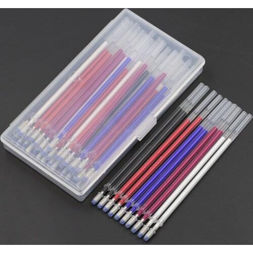 40pcs Heat Erasable Pen High Temperature Disappearing Fabric Marker Refills with Storage Box Fabric Craft Tailoring Accessories
