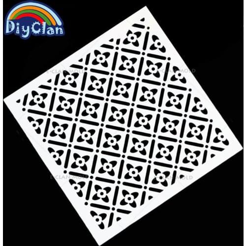 13x13cm Cake Stencil Decorative Flowers Fondant Decorating Cake cookie Stencil Kitchen Template Mold Cake Spray Stencil P0027