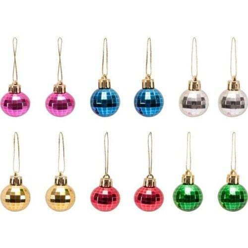 Star Ornament christmas Pine Tree Ornament Colorful Mirror 3 cm12li christmas decorations рождественские украшения