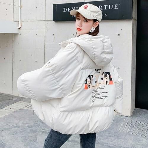 Women Winter Jackets Hooded Warm Short Cartoon Jacket Female Casual Autumn Winter Down Jackets Large Size Coat Girl Outwear