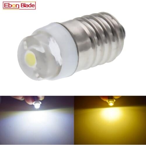 1/2 Pcs E10 LED 3V 4.5V 5V 6V 12V 18V Screw 0.5W Warm White BULB GLOBE for FLASHLIGHT TORCH HEAD LAMP CAR DASHBOARD BOAT BICYCLE