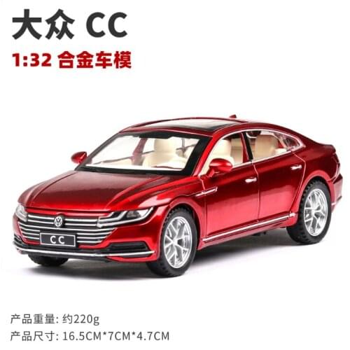 1: 32 Simulation CC Alloy Car Model With Sound And Light Door Opening For Children And Boys Birthday Christmas Gift Red