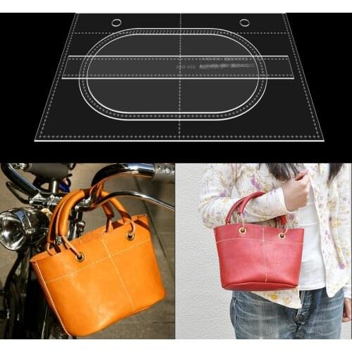 1PC DIY Handbags Sewing pattern Leather Craft Acrylic Handbag Pattern Stencil Template Tool DIY Set 20*16*12cm