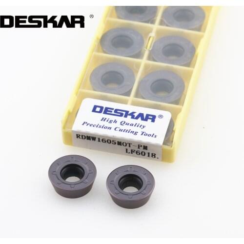 10PCS DESKAR RDMW1605MOT-PM LF6018 RDMW1204MOT-PM LF6018 Milling Cutter Cutting Carbide Inserts CNC Lathe For Stainless Steel