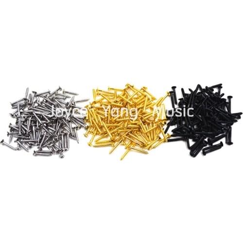 Niko 100pcs Chrome/Gold/Black Electric Guitar Humbucker Pickup Frame Screws Bass Pickup Screws 2.5*18mm