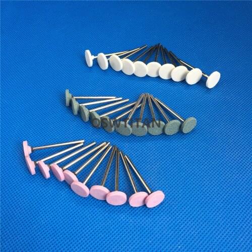 100pcs Dental Lab Gravel Ceramic Stone Sand-Gravel AbrasiveThick Mounted Point Burs Polisher