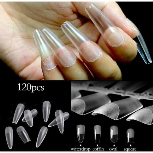 120pcs full cover Matte Nail Tips fake nails Artificial Extension Nails capsule ongle americaine nail supplies for professionals