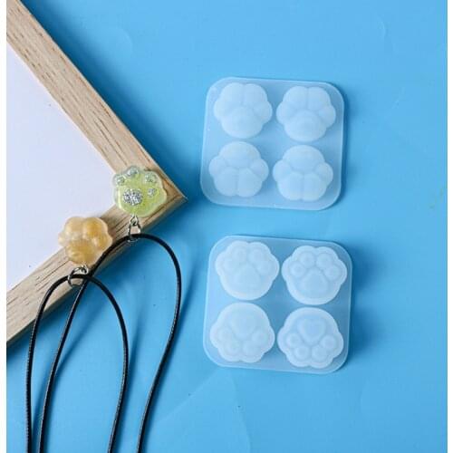 4-Cavity Cats Claw Pendant Earrings Crystal Resin Mold Keychain Silicone Mould A0NF