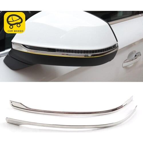 CARMANGO Car Accessories Side Rearview Mirror Protective Cover Trim Frame Sticker Chrome ABS Decor for Audi Q5 FY 2017-2020