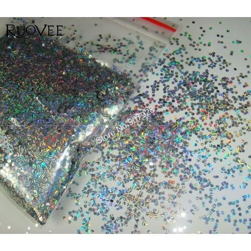 1MM Strip Holograph Silver Round Dot Flake Spangle Shape nail glitter for Gel polish acrylic and Makeup decoration