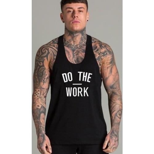 Bodybuilding Stringer Tank Top Men Y Back Cotton Gym Clothing Fitness Mens Weightlifting Singlets Muscle Vest Sleeveless Shirt