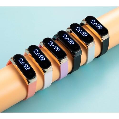 Led Sports Electronic Womens Digital Watches Rectangular Dial Simple Business Women Watch Soft Silicone Strap Waterproof Reloj