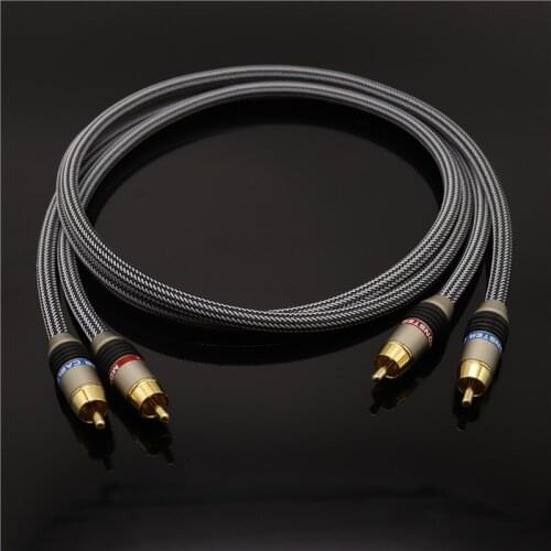 E.DORIS Gold Plated RCA Interconnect Audio CD Power Amplifier Iink Line Hifi Vinshle Cable With Magnetic Ring