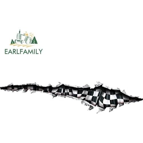 EARLFAMILY 13cm x 3cm AMAZING TEARS CHECKERED 3D Scratch Stripe Torn Metal Claw Marks Car Stickers Vinyl Decal Cover Scratches
