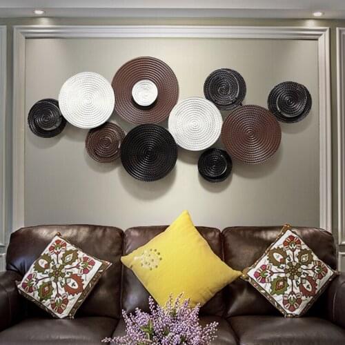 European Luxury Wrought Iron Wall Mural Crafts Home Livingroom Background Wall Sticker Decoration Hotel Wall Hanging Pendant Art